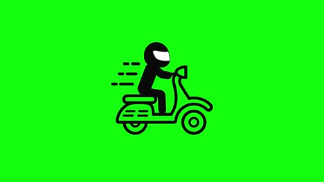 Roller-Helm-Mann-Symbol-Grüner-Bildschirm